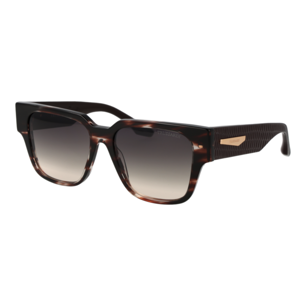 Trussardi Sonnenbrille TSW9033 54E01 – 45° Seitenansicht Trussardi Quadrat Sonnenbrille TSW9033 54E01 in Braun – 45° Seitenansicht