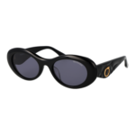 Trussardi Oval Sonnenbrille TSW9094 53A01 in Schwarz – 45° Seitenansicht