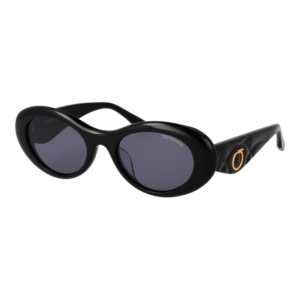 Trussardi Oval Sonnenbrille TSW9094 53A01 in Schwarz – 45° Seitenansicht