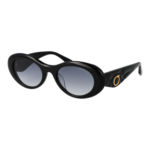 Trussardi Oval Sonnenbrille TSW9094 53A02 in Schwarz – 45° Seitenansicht
