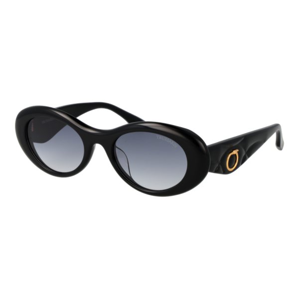 Trussardi Oval Sonnenbrille TSW9094 53A02 in Schwarz – 45° Seitenansicht