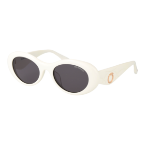 Trussardi Oval Sonnenbrille TSW9094 53D01 in Weiß – 45° Seitenansicht