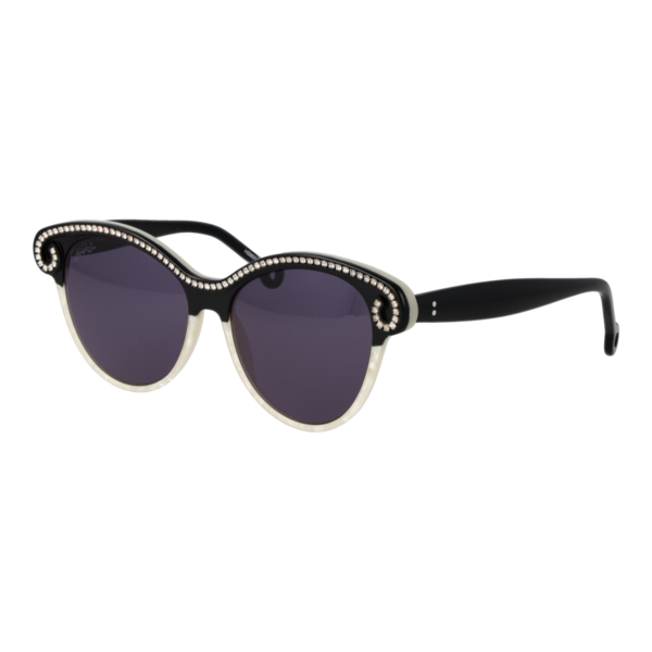 Hally & Son Schmetterling Sonnenbrille HS901S04 5304 in Schwarz – 45° Seitenansicht