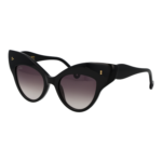 Hally & Son Schmetterling Sonnenbrille HS940S01 5001 in Schwarz – 45° Seitenansicht