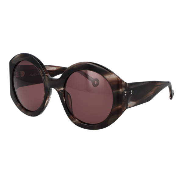 Hally & Son Rund Sonnenbrille HS936S03 5303 in Braun – 45° Seitenansicht