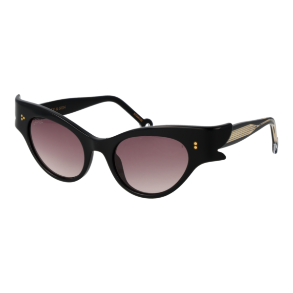 Hally & Son Schmetterling Sonnenbrille HS899V01S 5001S in Schwarz – 45° Seitenansicht