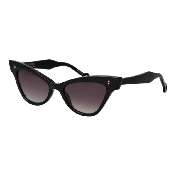 Hally & Son Schmetterling Sonnenbrille HS931V01S 5401S in Schwarz – 45° Seitenansicht