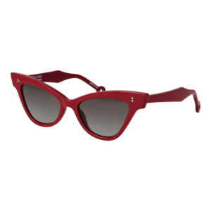 Hally & Son Katzenaugen Sonnenbrille HS931V02S 5402S in Burgunder – 45° Seitenansicht