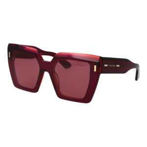 Calvin Klein Quadrat Sonnenbrille CK23502S 52616 in Burgunder – 45° Seitenansicht