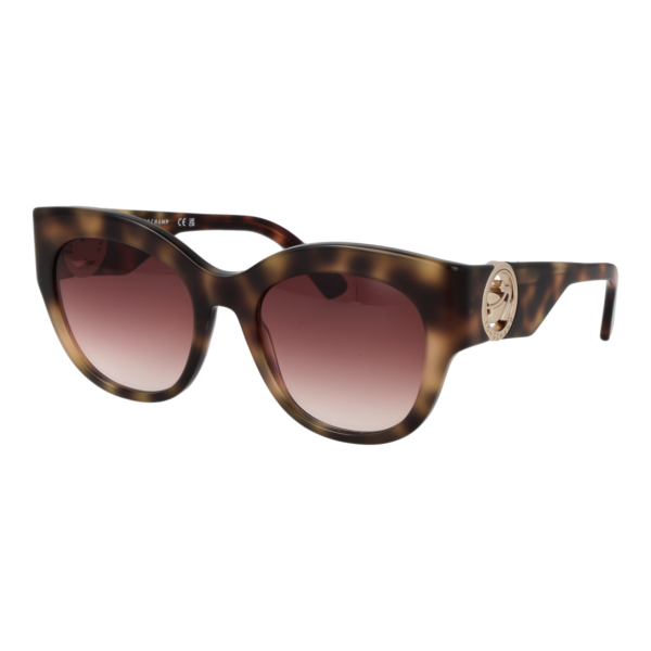 Longchamp Schmetterling Sonnenbrille LO740S 52690 in Havanna – 45° Seitenansicht