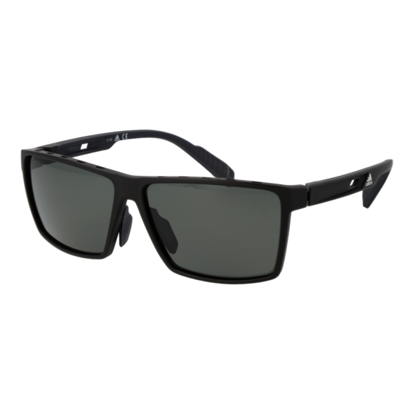 Adidas Sport Quadrat Sonnenbrille SP0034 6002A in Schwarz – 45° Seitenansicht