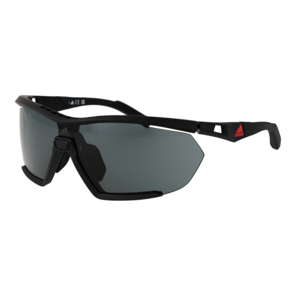 Adidas Sport Monoscheibe Sonnenbrille SP0072 0002A in Schwarz – 45° Seitenansicht