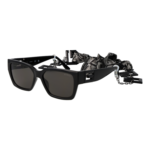 Guess Quadrat Sonnenbrille GU7916 5501A in Schwarz – 45° Seitenansicht