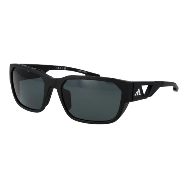 Adidas Sport Rechteck Sonnenbrille SP0092 5802D in Schwarz – 45° Seitenansicht