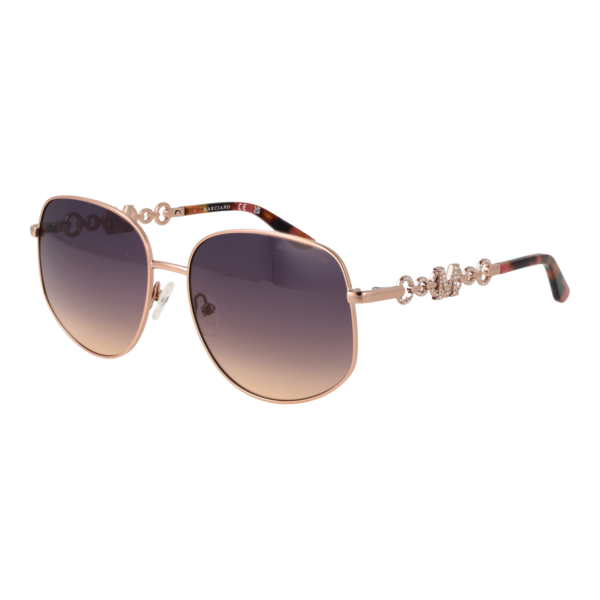 Marciano by Guess Geometric Sonnenbrille GM00003 5928Z in Rosé Gold – 45° Seitenansicht