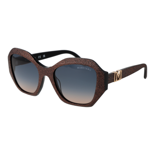 Marciano by Guess Sonnenbrille GM00007 5405W – 45° Seitenansicht Marciano by Guess Geometric Sonnenbrille GM00007 5405W in Schwarz – 45° Seitenansicht