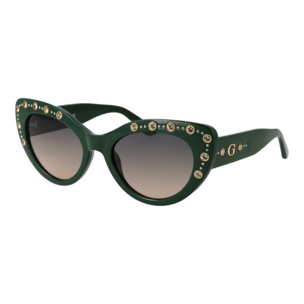 Guess Katzenaugen Sonnenbrille GU00163 5496B in Grün – 45° Seitenansicht
