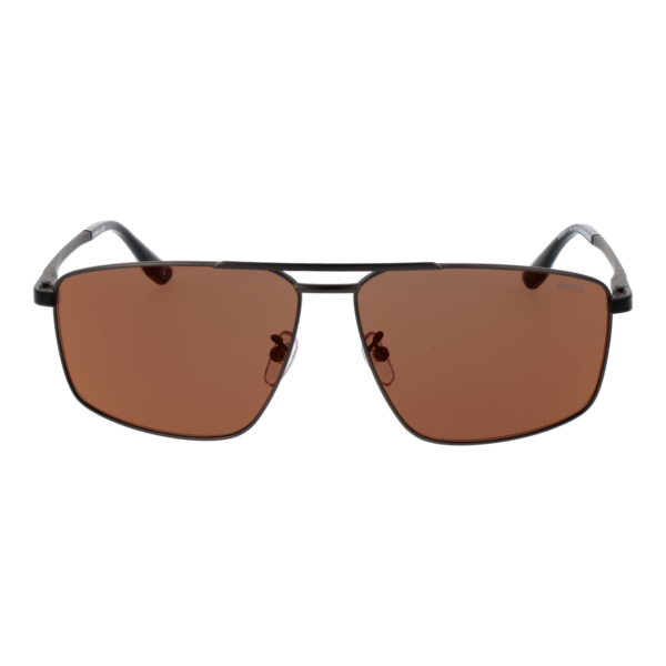 BMW Sonnenbrille BW0055-H 6209J – Frontansicht mit Titan Rahmen und Orange Gläsern