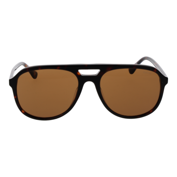 Barbour Sonnenbrille BAS 3027 57102 – Frontansicht mit Kunststoff Rahmen und Orange Gläsern