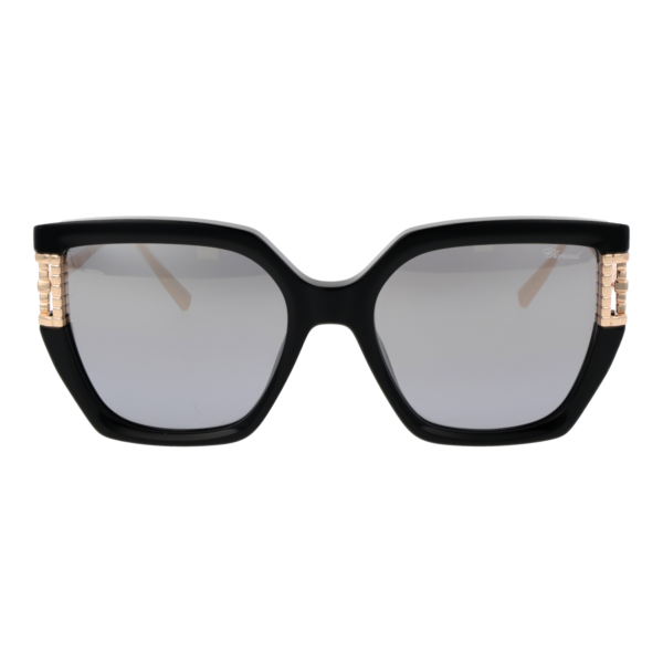 Chopard Sonnenbrille SCH378M 55BLKX – Frontansicht mit Kunststoff Rahmen und Grau Gläsern