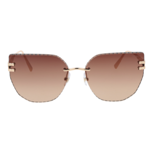 Chopard Sonnenbrille SCHL54M 61300K – Frontansicht mit Metall Rahmen und Braun Gläsern
