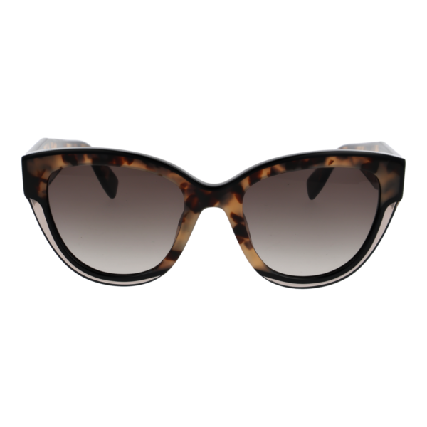 Furla Sonnenbrille SFU779V 5307UX – Frontansicht mit Kunststoff Rahmen und Braun Gläsern