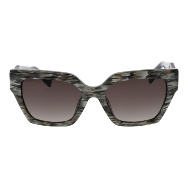 Furla Sonnenbrille SFU811 5406BZ – Frontansicht mit Kunststoff Rahmen und Braun Gläsern