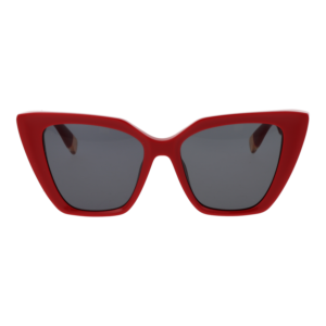 Furla Sonnenbrille SFU879 5409LB – Frontansicht mit Kunststoff Rahmen und Grau Gläsern