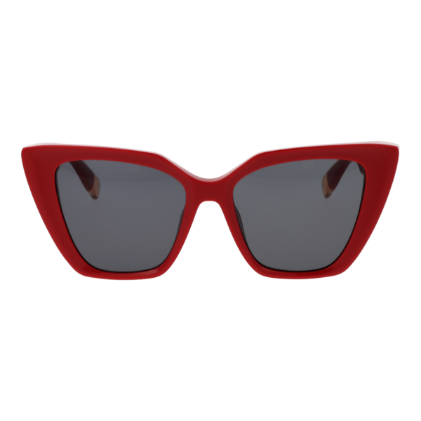 Furla Sonnenbrille SFU879 5409LB – Frontansicht mit Kunststoff Rahmen und Grau Gläsern