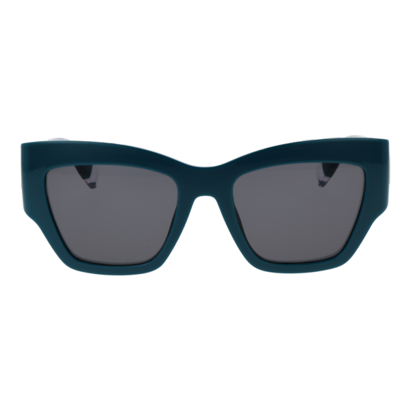 Furla Sonnenbrille SFU891 5408UE – Frontansicht mit Kunststoff Rahmen und Grau Gläsern