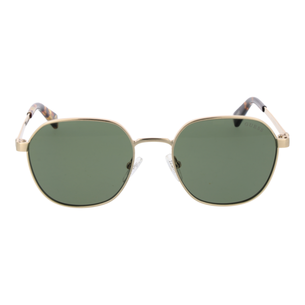 Guess Sonnenbrille GU5215 5133N – Frontansicht mit Metall Rahmen und Grün Gläsern