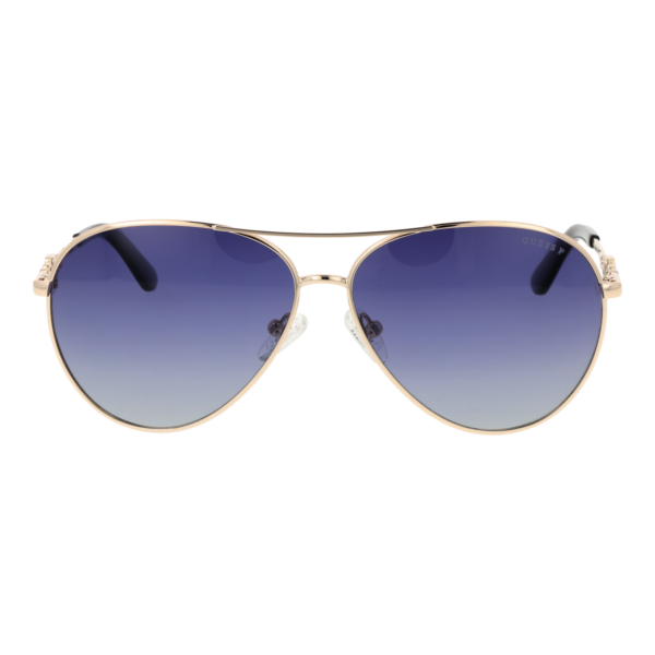 Guess Sonnenbrille GU7885-H 5832D – Frontansicht mit Azetat Rahmen und Blau Gläsern