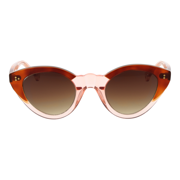 Hally & Son Sonnenbrille HS865V02S 4802S – Frontansicht mit Azetat Rahmen und Braun Gläsern