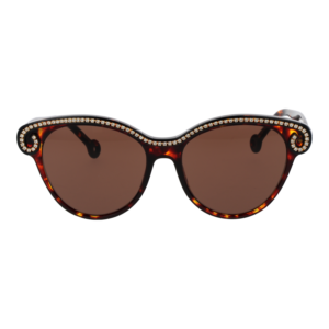 Hally & Son Sonnenbrille HS901V02S 5302S – Frontansicht mit Azetat Rahmen und Braun Gläsern