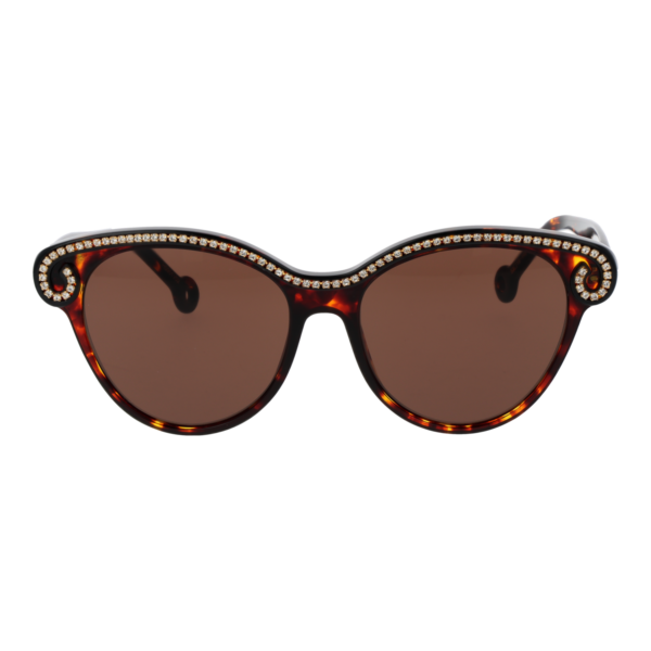 Hally & Son Sonnenbrille HS901V02S 5302S – Frontansicht mit Azetat Rahmen und Braun Gläsern