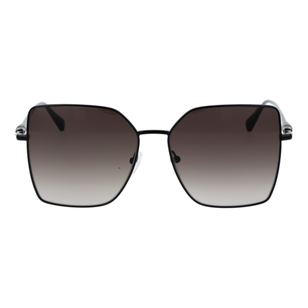 Longchamp Sonnenbrille LO173S 57001 – Frontansicht mit Metall Rahmen und Grau Gläsern