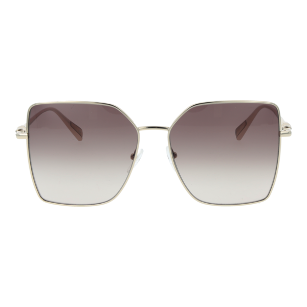 Longchamp Sonnenbrille LO173S 57708 – Frontansicht mit Metall Rahmen und Braun Gläsern