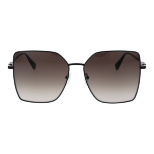 Longchamp Sonnenbrille LO173S N 57001 – Frontansicht mit Metall Rahmen und Braun Gläsern