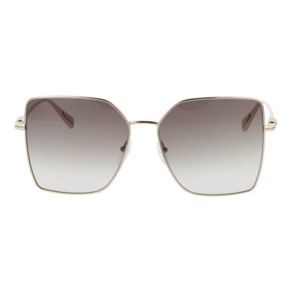 Longchamp Sonnenbrille LO173S N 57708 – Frontansicht mit Metall Rahmen und Braun Gläsern