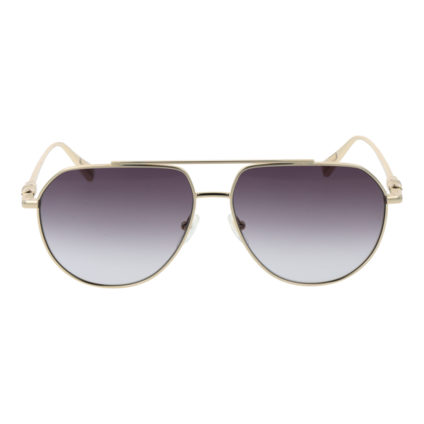 Longchamp Sonnenbrille LO174S 57723 – Frontansicht mit Metall Rahmen und Grau Gläsern