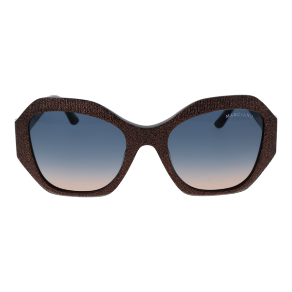 Marciano by Guess Sonnenbrille GM00007 5405W – Frontansicht mit Azetat Rahmen und Blau Gläsern