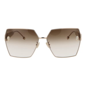 Philipp Plein Sonnenbrille SPP122S 640F47 – Frontansicht mit Metall Rahmen und Braun Gläsern