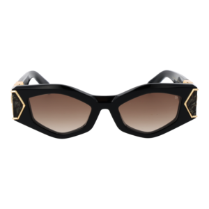 Philipp Plein Sonnenbrille SPP136M 52700Y – Frontansicht mit Kunststoff Rahmen und Braun Gläsern