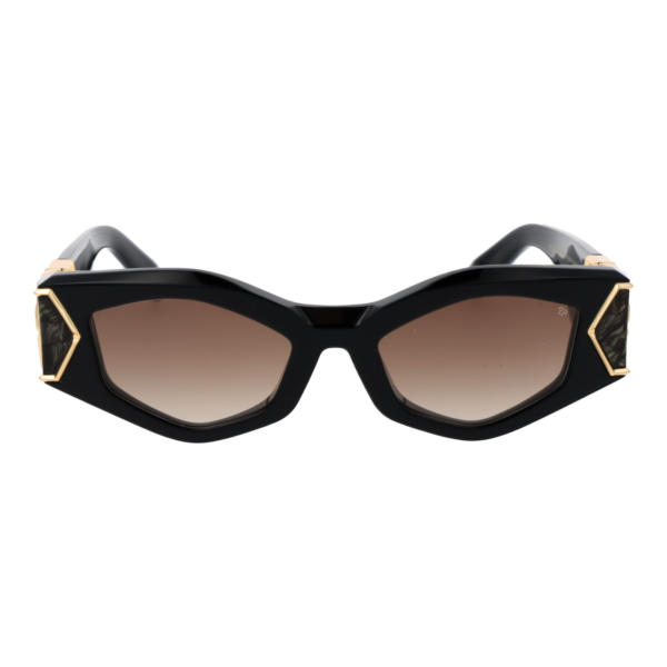Philipp Plein Sonnenbrille SPP136M 52700Y – Frontansicht mit Kunststoff Rahmen und Braun Gläsern
