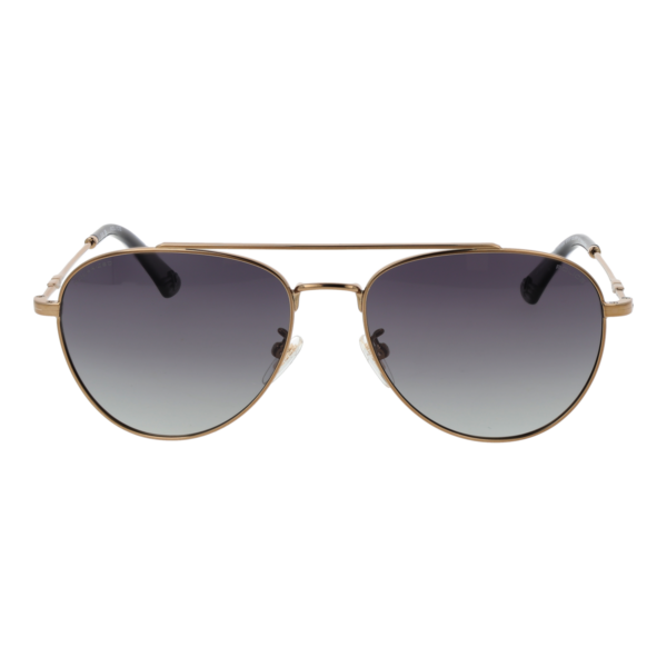 Police Sonnenbrille SPLP20E 578FFP – Frontansicht mit Metall Rahmen und Grau Gläsern