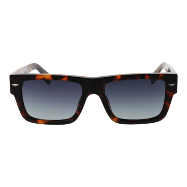 Police Sonnenbrille SPLQ87 540C10 – Frontansicht mit Kunststoff Rahmen und Blau Gläsern