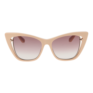 Roberto Cavalli Sonnenbrille SRC033M 5306K6 – Frontansicht mit Metall Rahmen und Rosa Gläsern