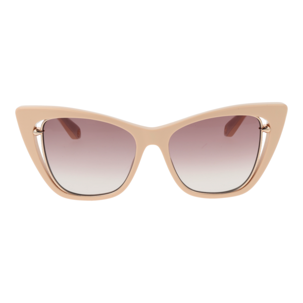 Roberto Cavalli Sonnenbrille SRC033M 5306K6 – Frontansicht mit Metall Rahmen und Rosa Gläsern