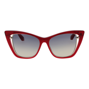 Roberto Cavalli Sonnenbrille SRC033V 5309EZ – Frontansicht mit Metall Rahmen und Blau Gläsern