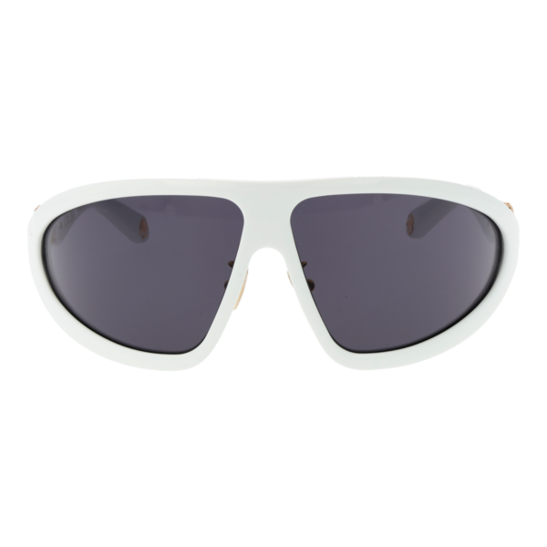 Roberto Cavalli Sonnenbrille SRC042 7904AO – Frontansicht mit Kunststoff Rahmen und Lila Gläsern